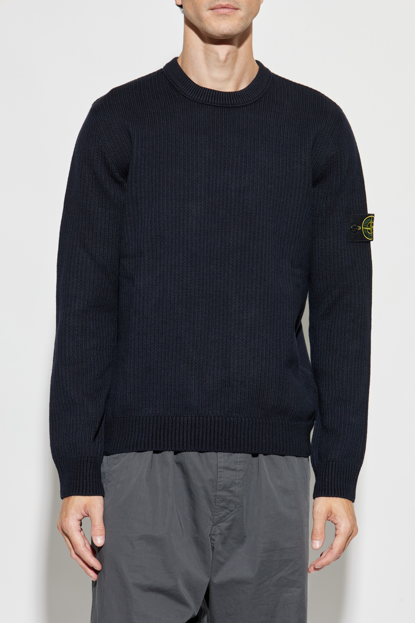 Navy blue Sweater with a crew neckline Stone Island - Vitkac